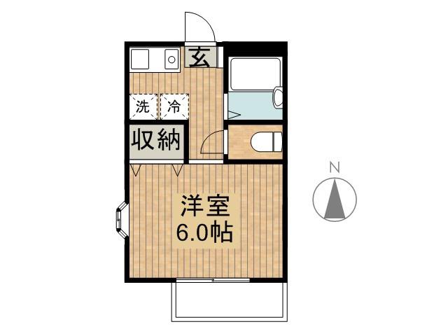 クレールハイツ三ツ沢(1K/1階)の間取り写真