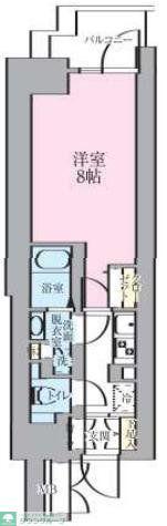 ルネサンスコート錦糸町II(1K/9階)の間取り写真