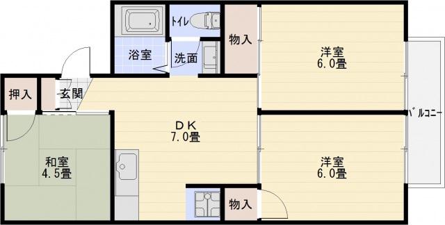 セジュール高井(3DK/2階)の間取り写真