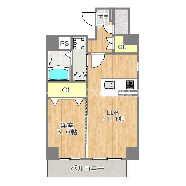 THE TERRACE 天王寺MK(1LDK/7階)の間取り写真