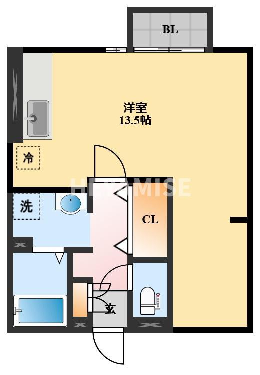 セジュールナガイII(ワンルーム/2階)の間取り写真