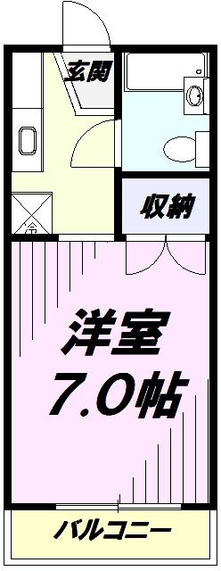 グリーンハイツ(1K/1階)の間取り写真