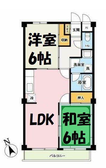 ローヤルコーポ寿(2LDK/3階)の間取り写真