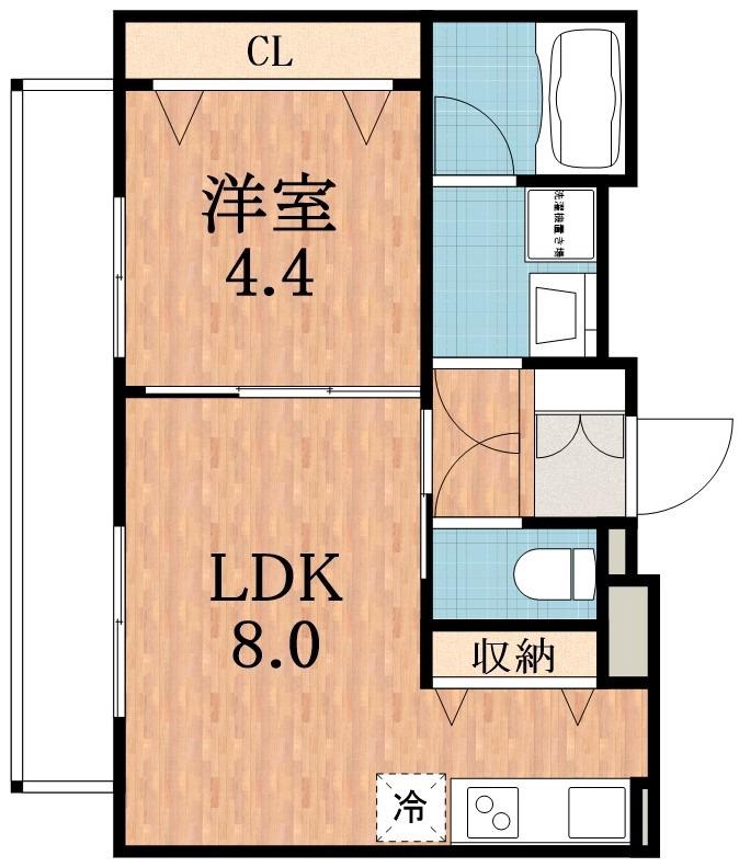 オーベルジェ・デ・田辺(1LDK/2階)の間取り写真