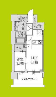 スプランディッド堺東DUE(1LDK/2階)の間取り写真