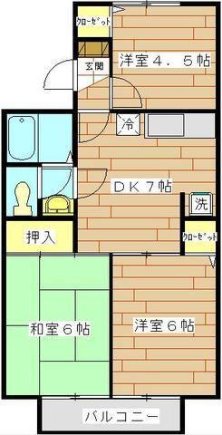SWEETCHILD(3DK/1階)の間取り写真