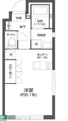 プラティーク森下(ワンルーム/3階)の間取り写真