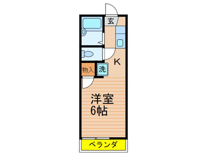 リビエール C(1K/2階)の間取り写真