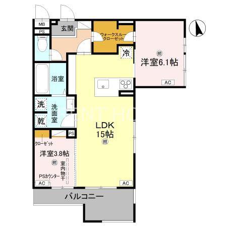 D-ROOM東本町(2LDK/1階)の間取り写真