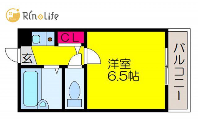 リトゥール深井(1K/4階)の間取り写真