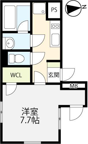 BCASA AOTO(1K/1階)の間取り写真