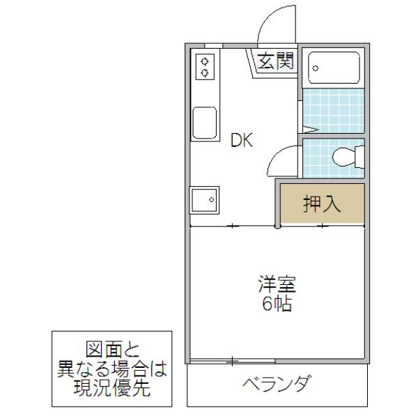 スターリバー(1DK/2階)の間取り写真