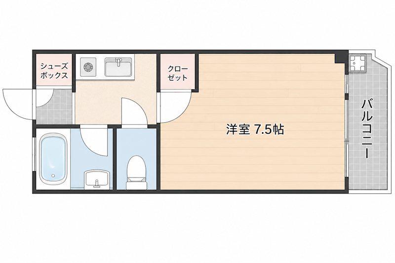 ハイネス四ツ谷(ワンルーム/4階)の間取り写真