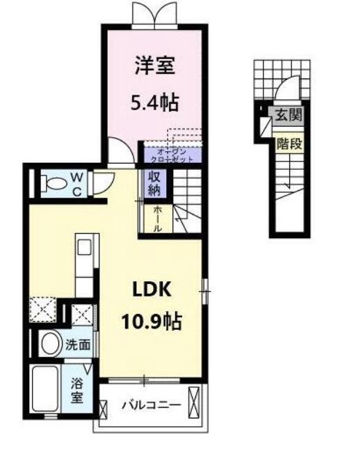 コリーヌ (1LDK/2階)の間取り写真