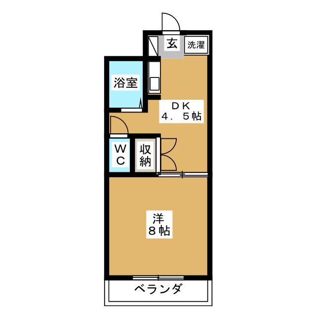 リベルテ南台(1DK/1階)の間取り写真