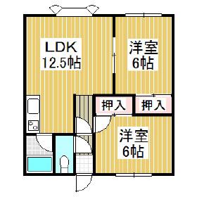 エステートB(2LDK/3階)の間取り写真