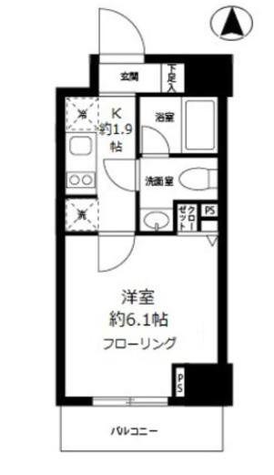 グロースメゾン亀戸(1K/6階)の間取り写真