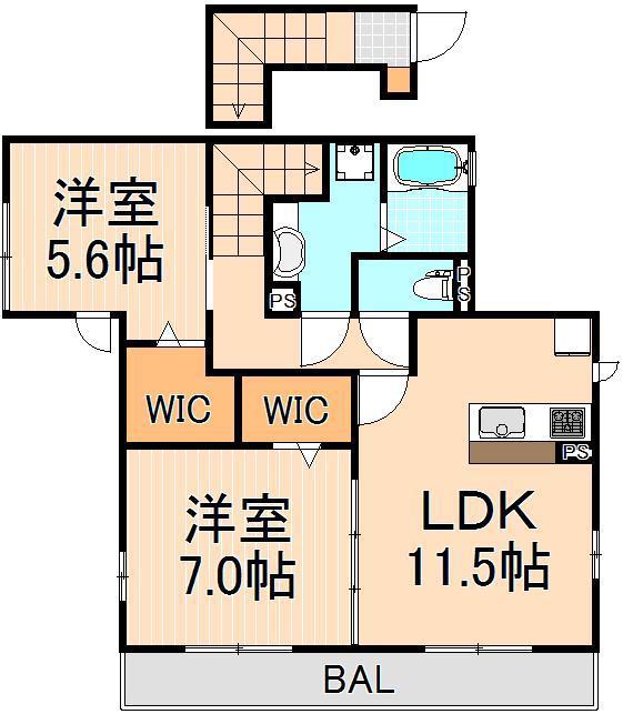 アンタレス(2LDK/2階)の間取り写真