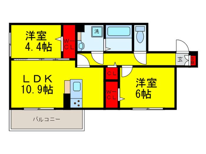 プレミアム正覚寺(2LDK/3階)の間取り写真