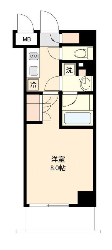 KI-LIGHTKINSHICHO(1K/2階)の間取り写真