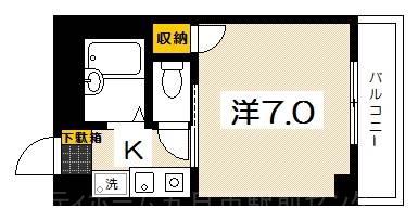 SIMPLE LIFE 茜(1K/3階)の間取り写真