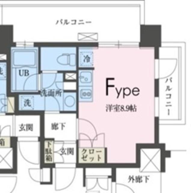 ガレリア東新宿(ワンルーム/9階)の間取り写真