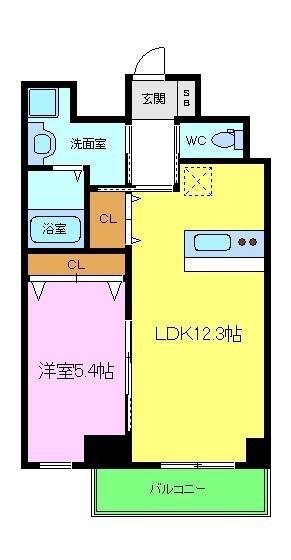 YFセントラルヒルズ(1LDK/1階)の間取り写真