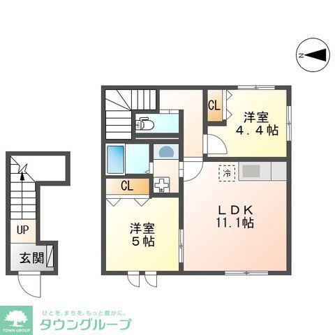 アルセA(2LDK/2階)の間取り写真