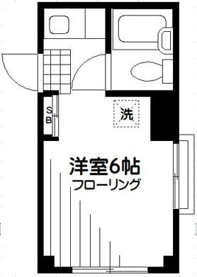 エステェビル(1K/2階)の間取り写真