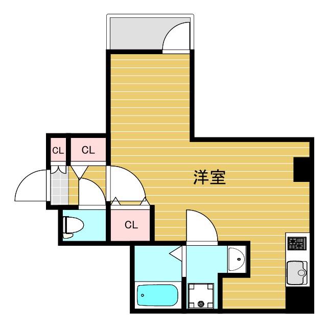 カルム西淡路(ワンルーム/3階)の間取り写真