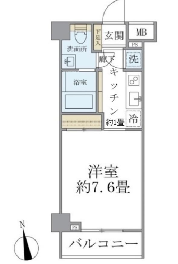 YOU I COURT(1K/2階)の間取り写真