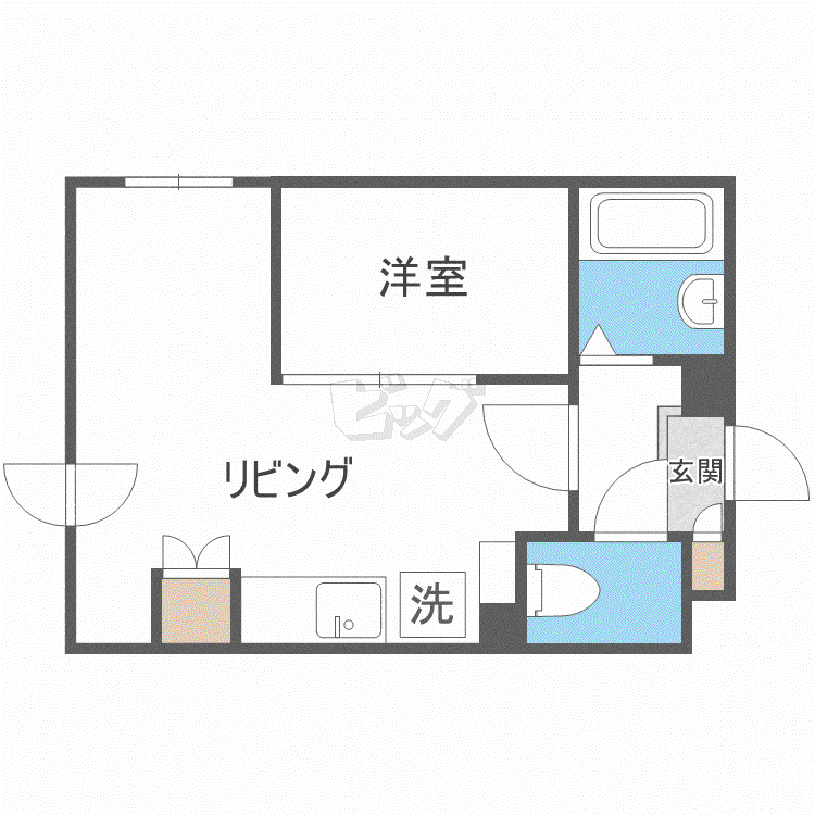 サウンドスケープ(ワンルーム/3階)の間取り写真