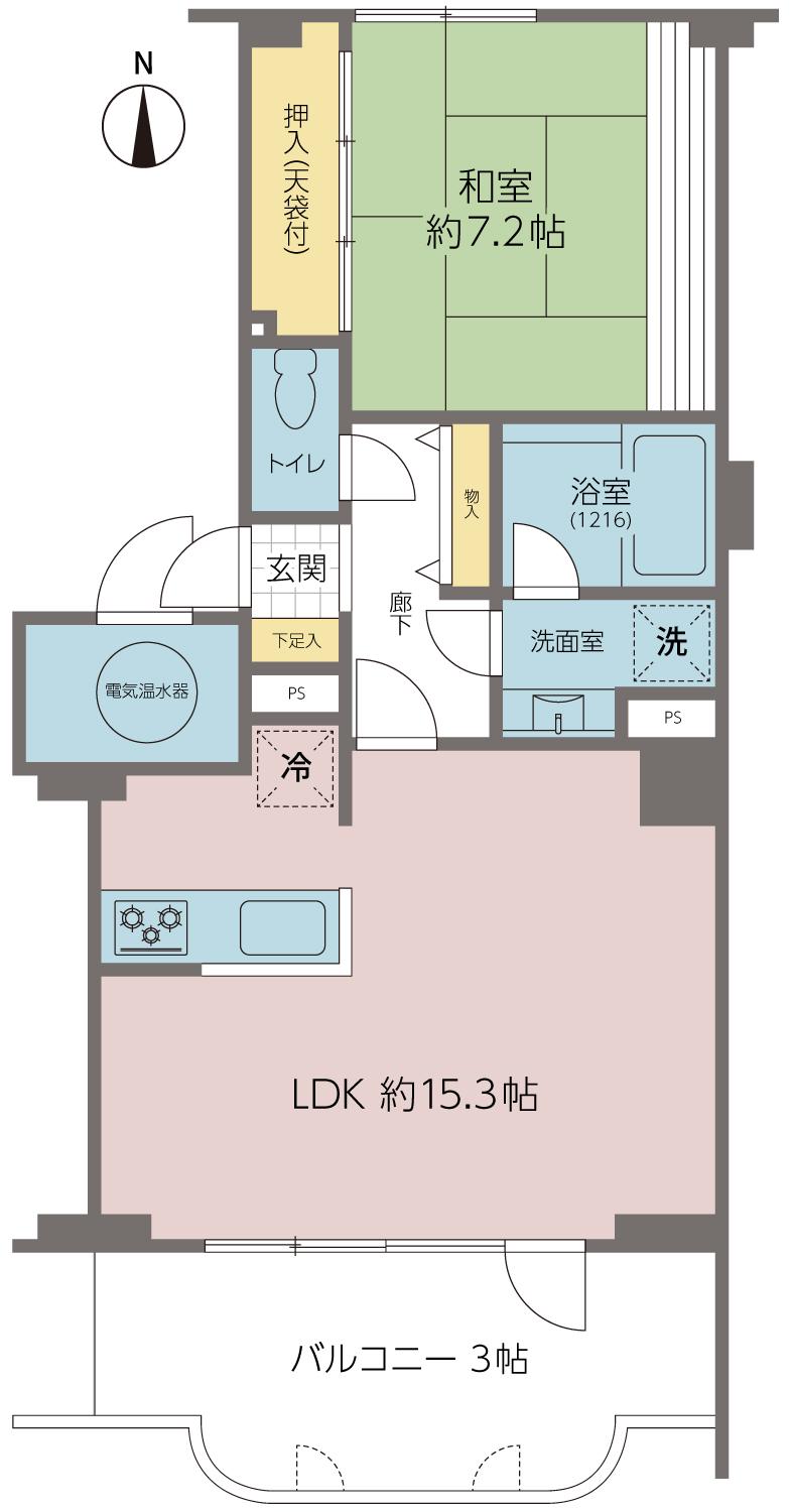 メルヴェール軽井沢ホットスプリング1階(1LDK/1階)の間取り写真