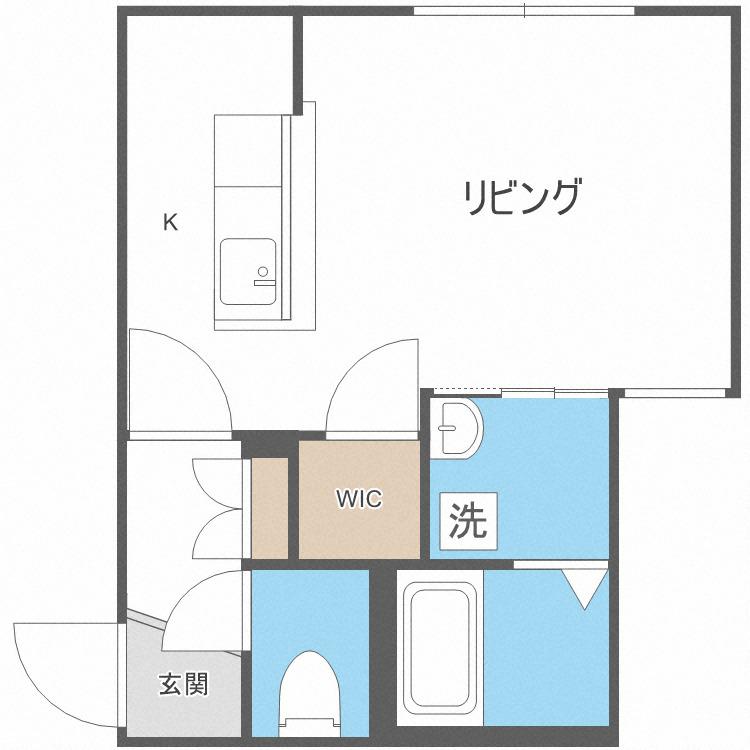 グランドハイアット澄川(1K/4階)の間取り写真