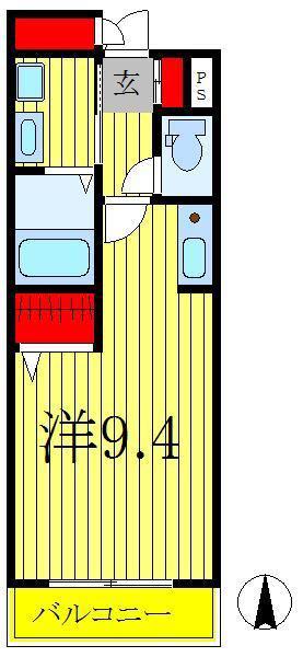 ルビーピア(ワンルーム/2階)の間取り写真