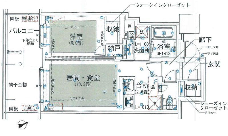 グランドシティタワー池袋(1LDK/11階)の間取り写真