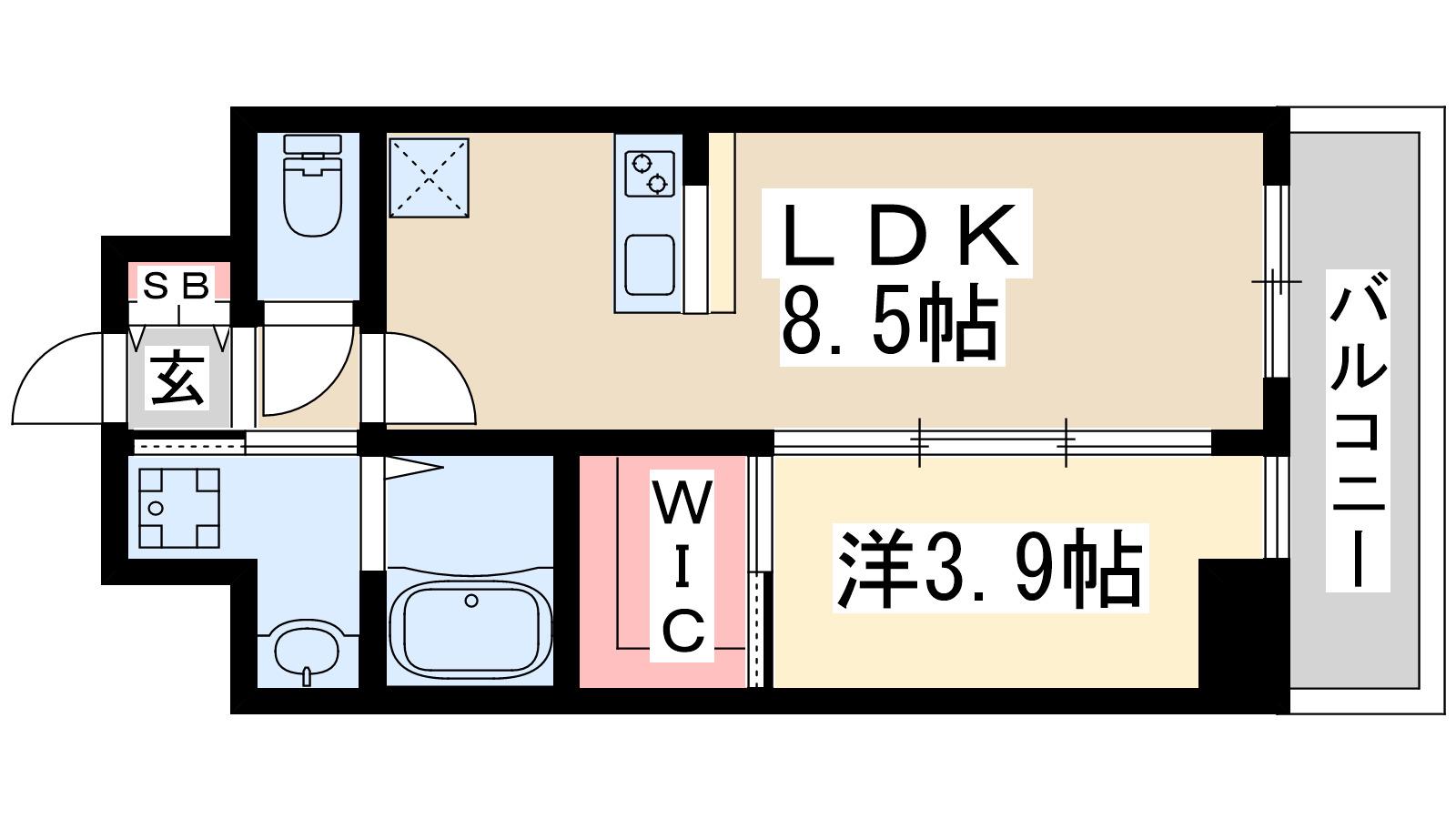 エステムコート新大阪17ベイス(1LDK/2階)の間取り写真