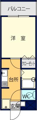カムデンプラザ(1K/2階)の間取り写真