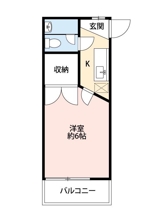 コーポ286(1K/2階)の間取り写真