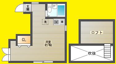 ルームピア鷺ノ宮A棟(ワンルーム/2階)の間取り写真