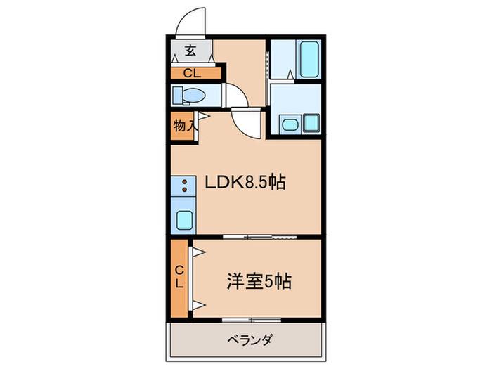 SK RESIDENCE 新田(1LDK/3階)の間取り写真