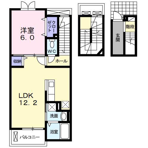 サチレジデンス(1LDK/3階)の間取り写真