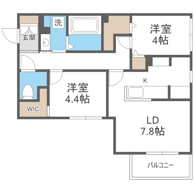 LEIALII511(2LDK/3階)の間取り写真