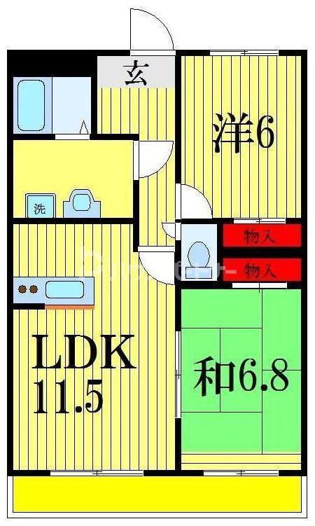 エクセル本郷(2LDK/1階)の間取り写真