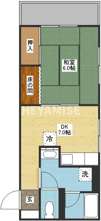 高島第3ビル(1DK/5階)の間取り写真