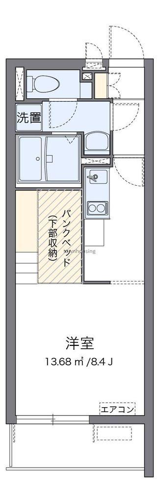 ミランダKRONOS(ワンルーム/1階)の間取り写真