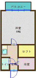 サンジュニア(1K/1階)の間取り写真