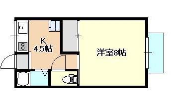 グランヴィアせのお(1K/2階)の間取り写真