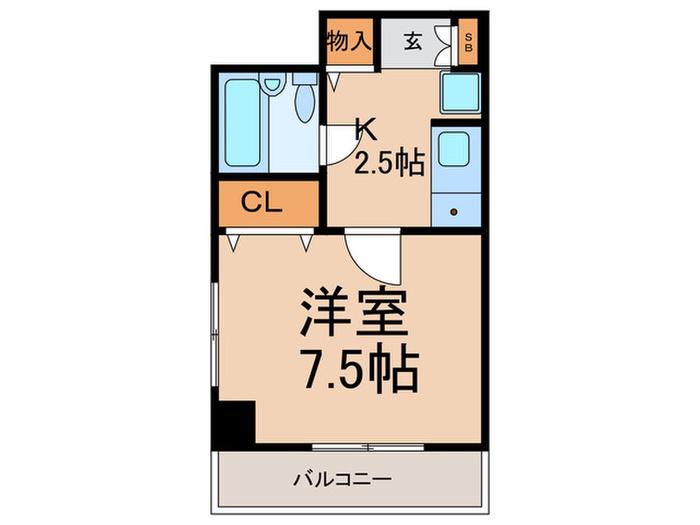 ゴールド第3ビル(1K/3階)の間取り写真
