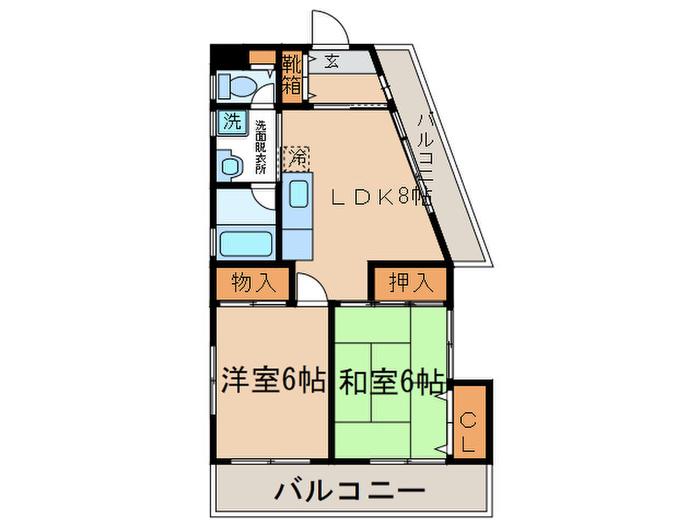 ローラン 石塚(2LDK/3階)の間取り写真